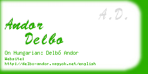 andor delbo business card